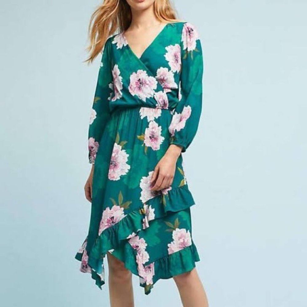 Plenty by Tracy Reese green and pink floral dress